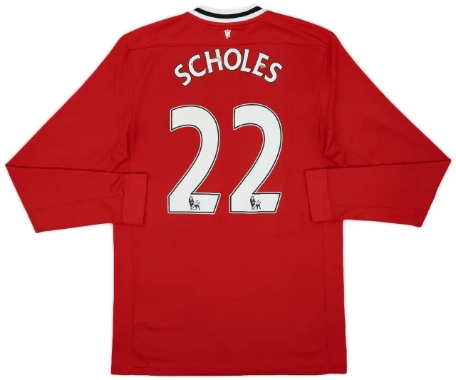 2011-12 Manchester United Home L/S Shirt Scholes #22 - 5/10 - (M)