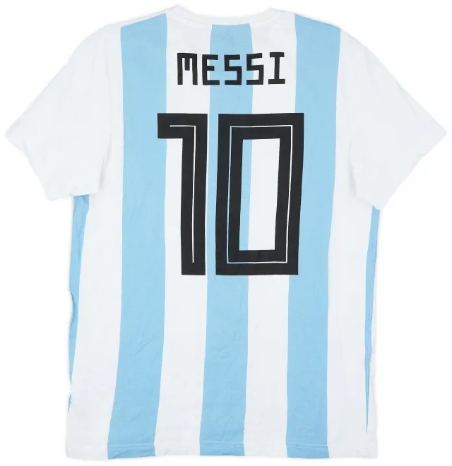 2018-19 Argentina adidas Cotton Tee Messi #10 - 7/10 - (M)