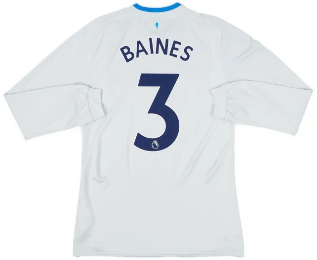 2017-18 Everton Away L/S Shirt Baines #3 (S)