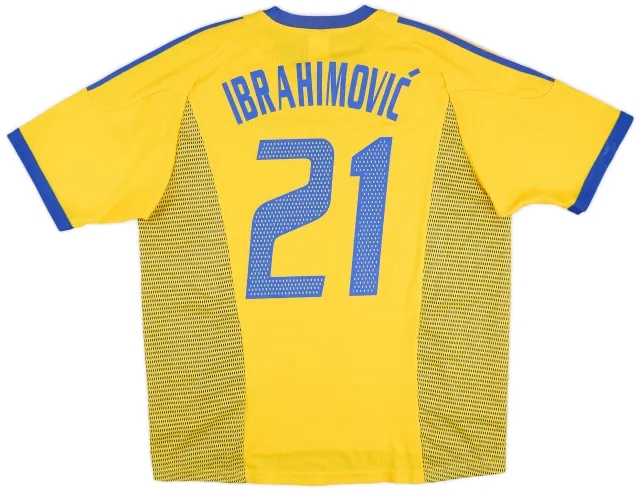 2002-03 Sweden Home Shirt Ibrahimovic #21 - 9/10 - (L)