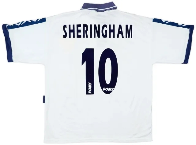 1995-97 Tottenham Home Shirt Sheringham #10 - 7/10 - (L)