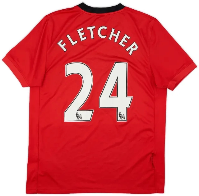 2009-10 Manchester United Signed Home Shirt Fletcher #24 - 6/10 - (M)