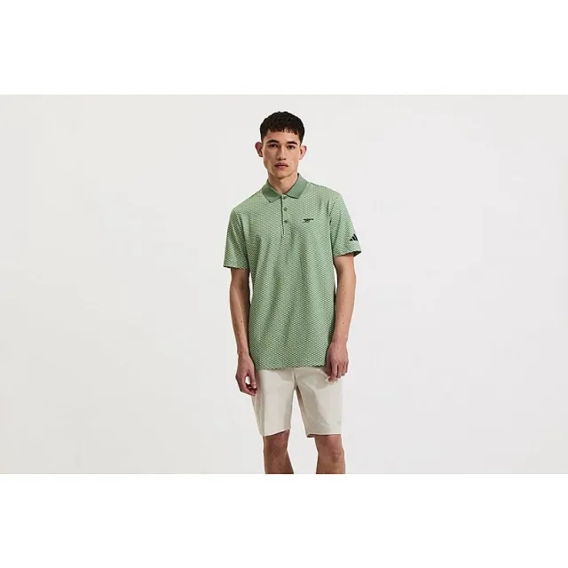 Arsenal adidas Golf Green Textured Polo Shirt, Multicolor