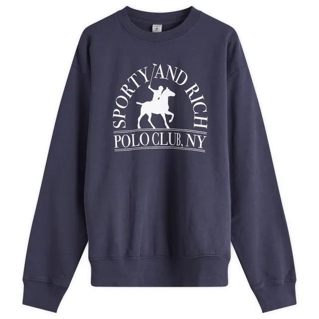 Sporty & Rich Women's Polo Club Crew Sweatshirt Dark Navy