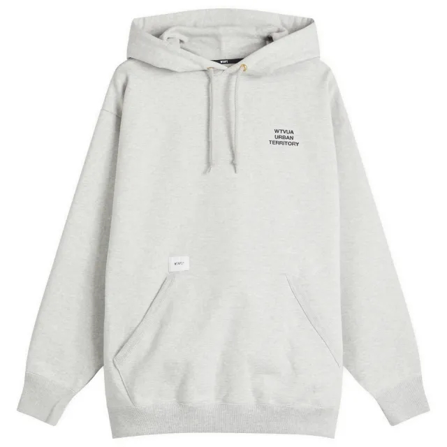 WTAPS Men's Wut Embroidered Hoodie Ash Gray