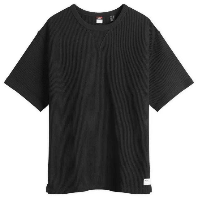 NANGA Men's Eco Hybrid Waffle Loose Fit T-Shirt Black
