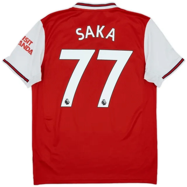 2019-20 Arsenal Home Shirt Saka #77 - 7/10 - (M)