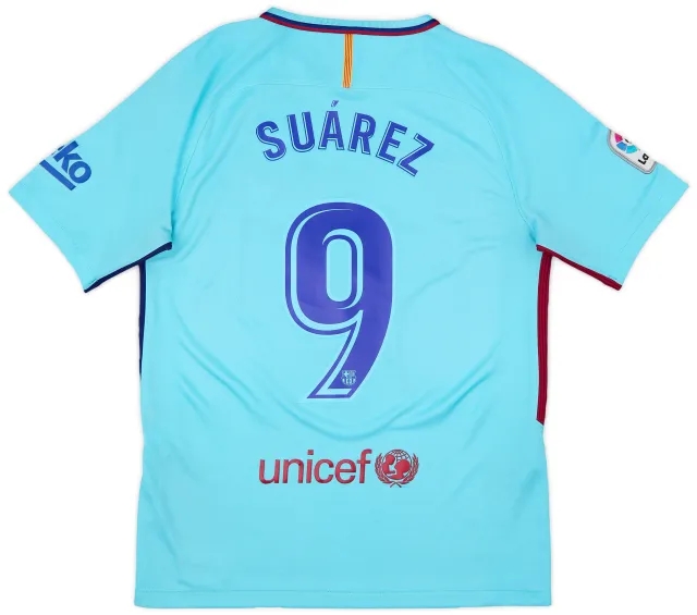2017-18 Barcelona Away Shirt Suarez #9 - 6/10 - (M)