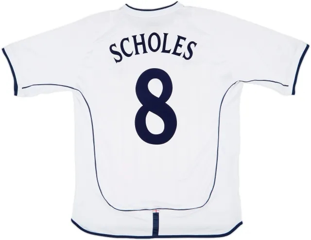 2001-03 England Home Shirt Scholes #8 - 6/10 - (L)
