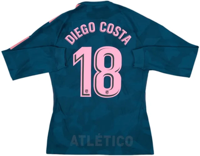 2017-18 Atletico Madrid Player Issue Third L/S Shirt Diego Costa #18 (L)