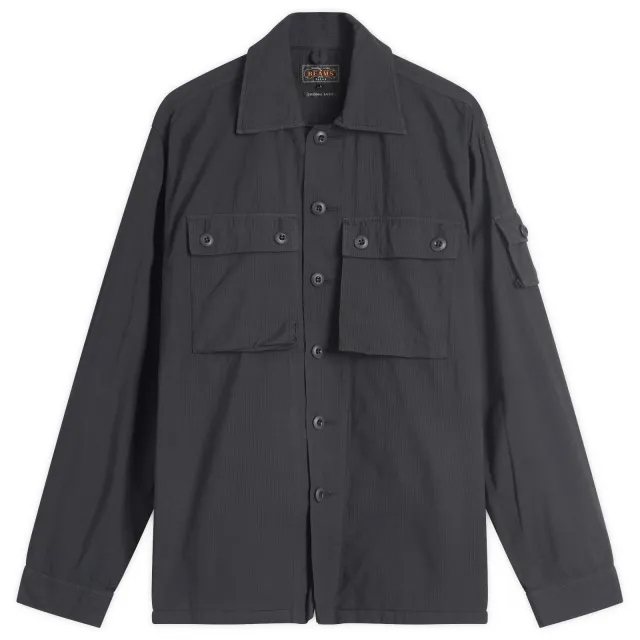 Beams Plus Men's Textured Ripstop Shirt Jacket Navy