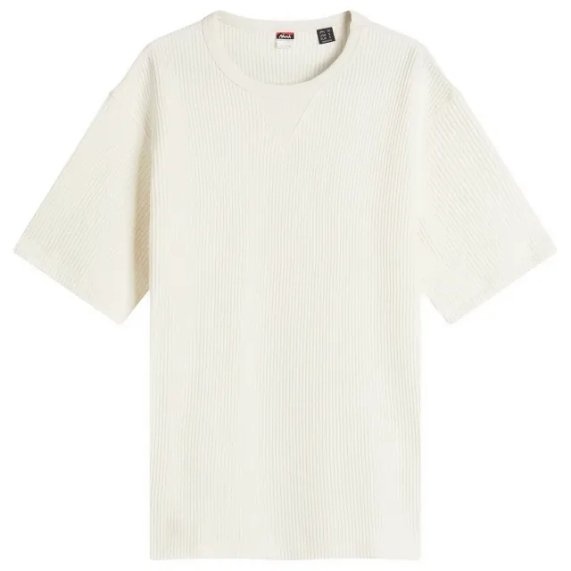 NANGA Men's Eco Hybrid Waffle Loose Fit T-Shirt White