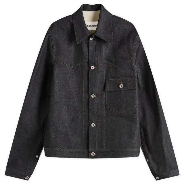 Jil Sander Men's Raw Denim Jacket Magnet