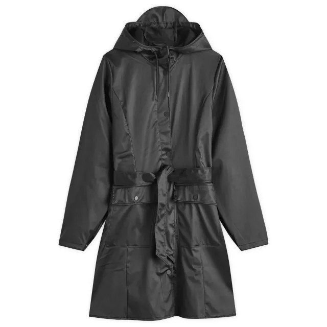 Rains Women's Curve Long Jacket Black Grain
