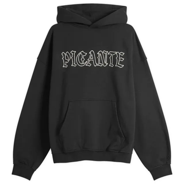 END. x PICANTE Headline Chain Stitch Hoodie Black