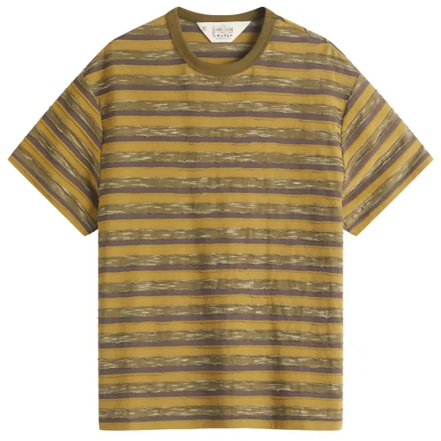 Brain Dead Men's Casey Striped T-Shirt Moss