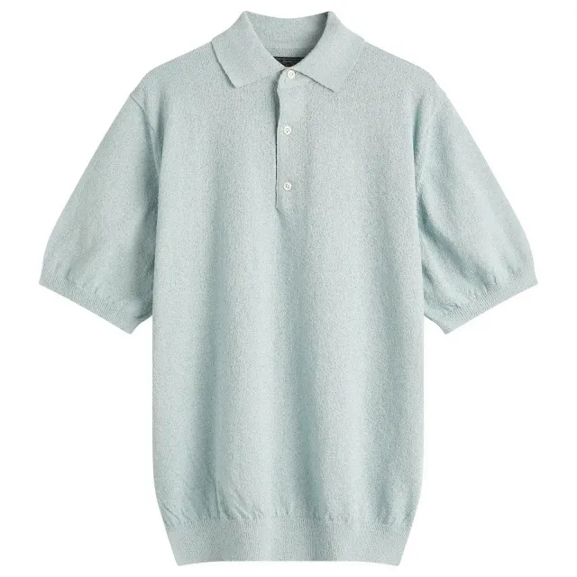 Beams Plus Men's Boucle Knit Polo Sax