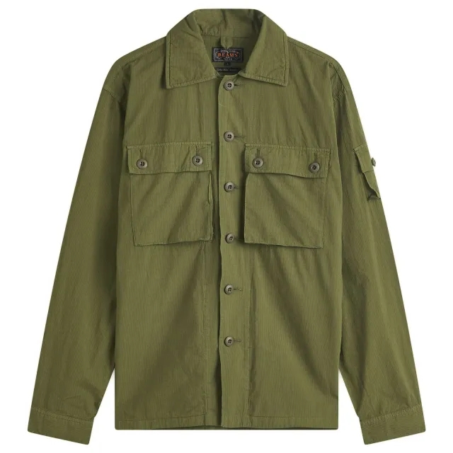 Beams Plus Men's Textured Ripstop Shirt Jacket Olive