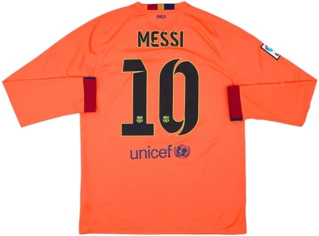 2014-15 Barcelona Away L/S Shirt Messi #10 - 9/10 - (L)