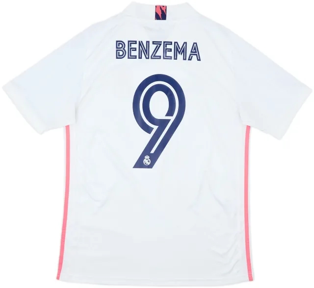 2020-21 Real Madrid Home Shirt Benzema #9 - 8/10 - (M)