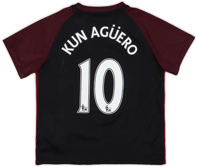 2016-17 Manchester City Away Shirt Kun Aguero #10 - 5/10 - (S.Boys)