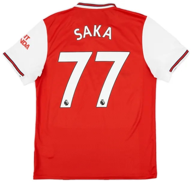 2019-20 Arsenal Home Shirt Saka #77 - 9/10 - (M)