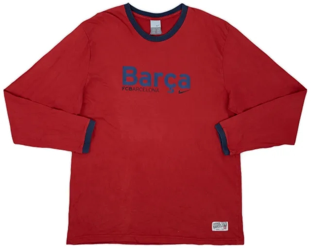 2005-06 Barcelona Nike Cotton Training L/S Shirt - 8/10 - (XL)