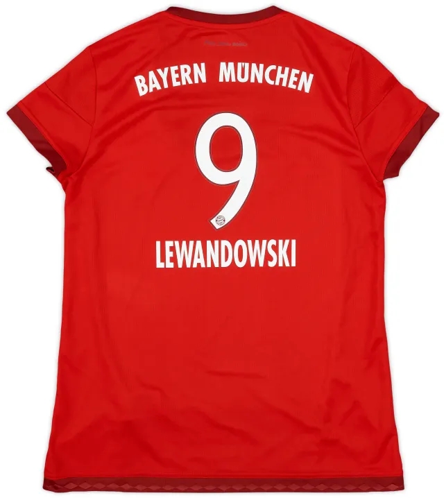 2015-16 Bayern Munich Home Shirt Lewandowski #9 - 10/10 - (Women's L)