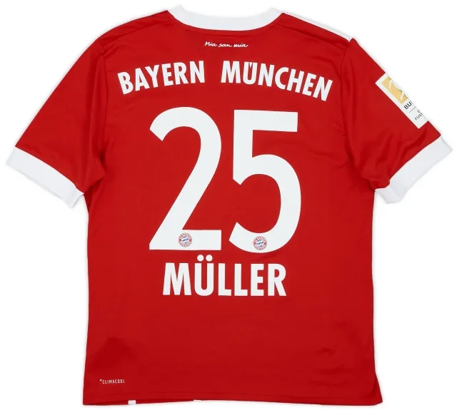 2017-18 Bayern Munich Home Shirt Muller #25 - 10/10 - (L.Boys)