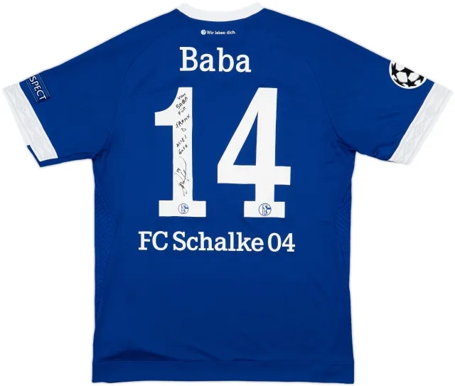 2018-19 Schalke Signed Home Shirt Baba #14 - 9/10 - (M)