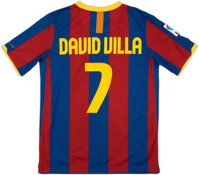 2010-11 Barcelona Home Shirt David Villa #7 - 7/10 - (XL.Boys)