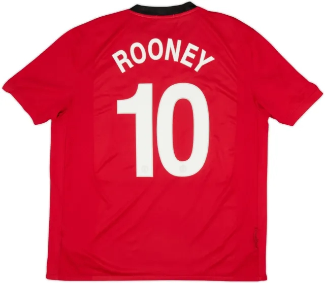 2009-10 Manchester United Home Shirt Rooney #10 - 6/10 - (XL)