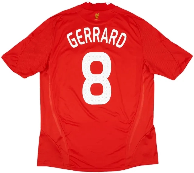 2008-10 Liverpool Home Shirt Gerrard #8 - 9/10 - (L)