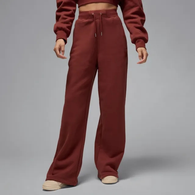 Nike Jordan Flight Fleece Women's Open-Hem Trousers - Brown - Cotton/Polyester