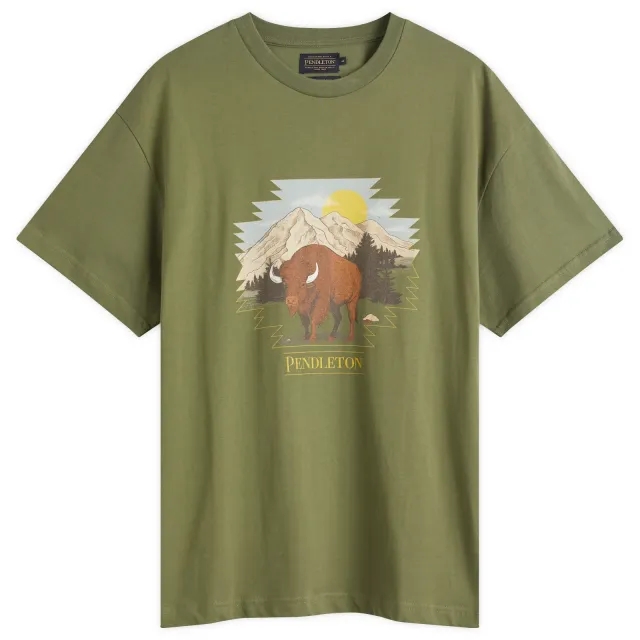 Pendleton Men's Buffalo T-Shirt Olive