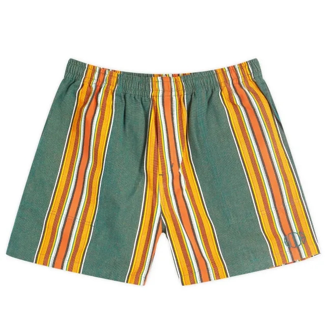 BODE Men's Parakeet Stripe Shorts Green Multi
