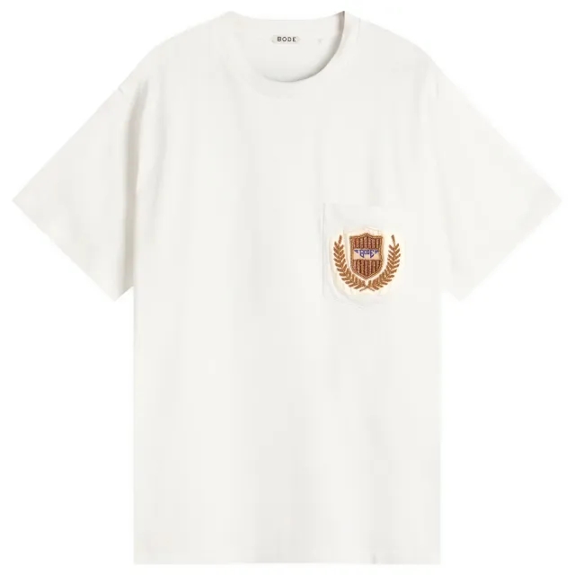 BODE Men's Sportsman Patch Pocket T-Shirt Cream