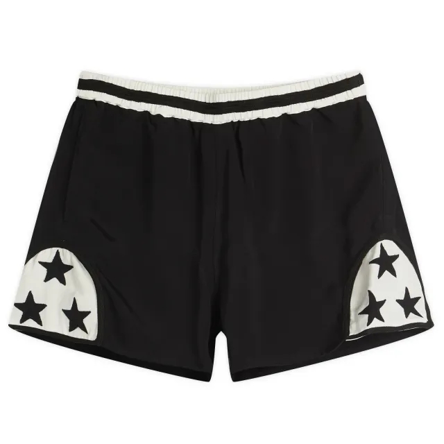 BODE Men's Star Field Shorts Black White