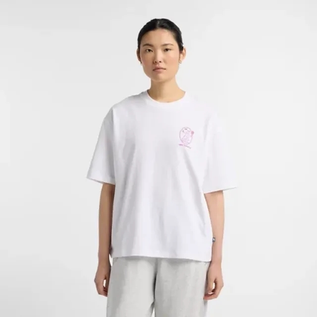 New Balance Women's X Debut Vase T-Shirt in White Cotton
