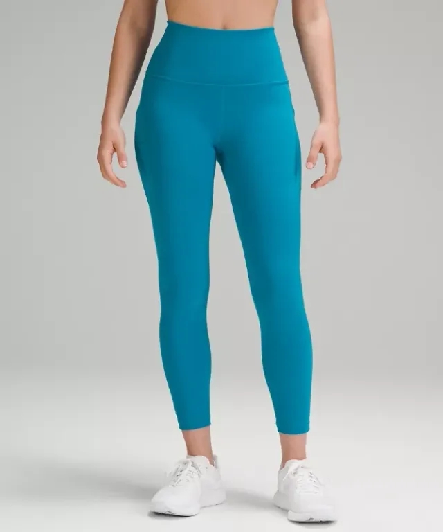 lululemon – Women's Wunder Train High-Rise Tight Leggings with Pockets – 25" – Color Blue – Size 10