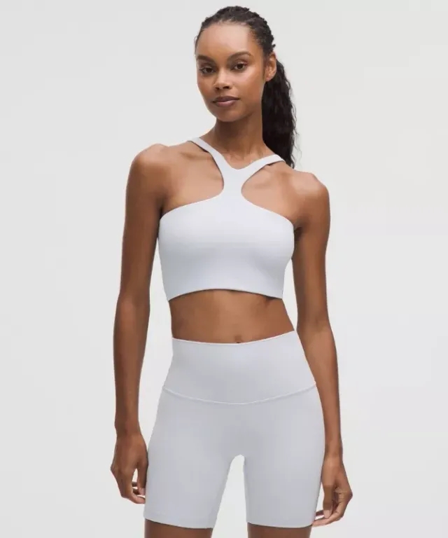 lululemon – Women's Bend This V and Racer Sports Bra Light Support, A-C Cups – Color Blue – Size L/XL