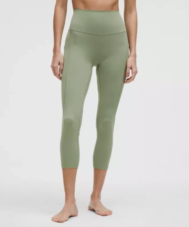 lululemon – Women's Align High-Rise Crop Leggings with Pockets – 23" – Color Green – Size 0