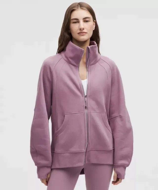lululemon – Women's Scuba Oversized Funnel-Neck Full Zip Hoodie – Color Silver/Purple – Size M/L