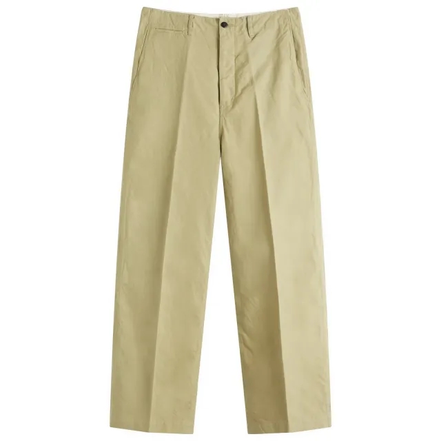 Visvim Men's Wide Leg Chino Trousers Light Green