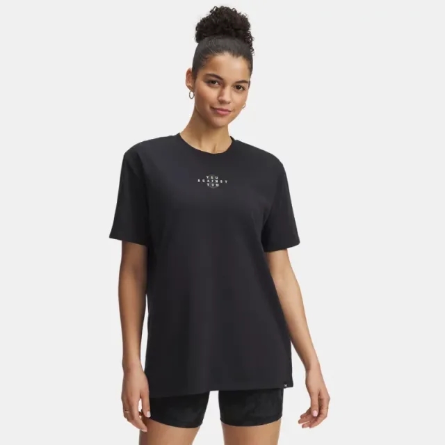 Project Rock Campus Women's T-Shirt Black / White Clay / Hyper Green L