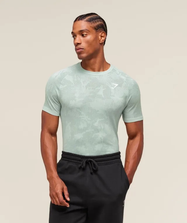  Geo Seamless T-Shirt - Morning Blue/Celeste Blue