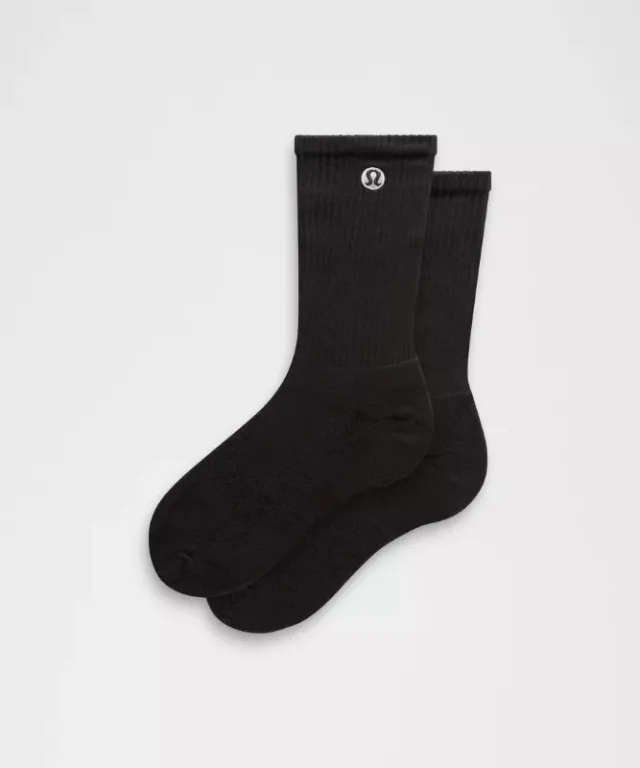 lululemon – Men's Unisex Daily Essential Crew Socks – Color Black – Size L