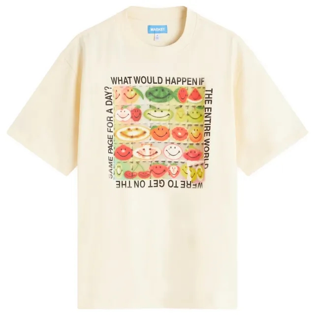 MARKET Men's Smiley Same Page T-Shirt Butter-Cream