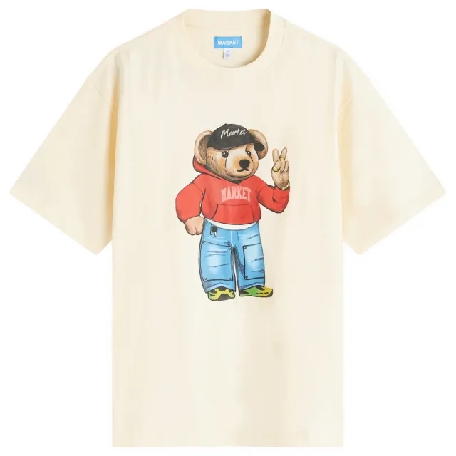 MARKET Men's Fit Check Bear T-Shirt Butter-Cream