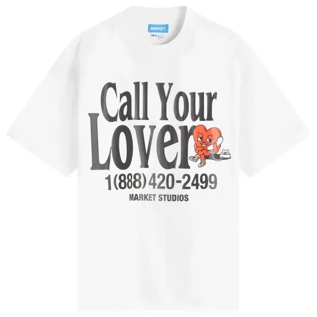 MARKET Men's Call My Lover T-Shirt White